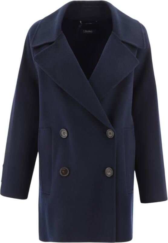 Max Mara Damesjas met Dubbele Rij Knopen Blauw Dames