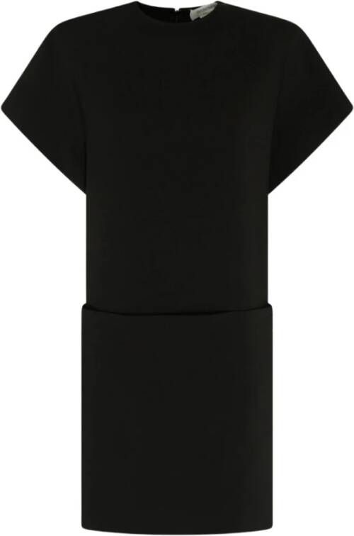 SPORTMAX Zwarte Mini Jurk met Kimono Mouwen Black Dames