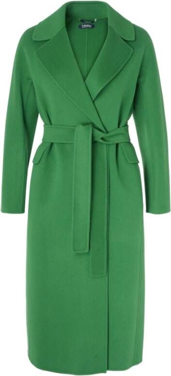 Max Mara Dubbelbreasted Groene Wollen Jas Zenith Groen Dames