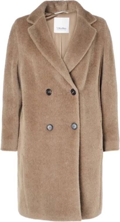 Max Mara Dubbelbreastede jas in honingkleur Beige Dames
