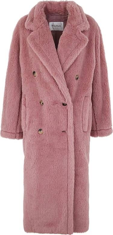 Max Mara Dust Zitto Teddy Coat Roze Dames