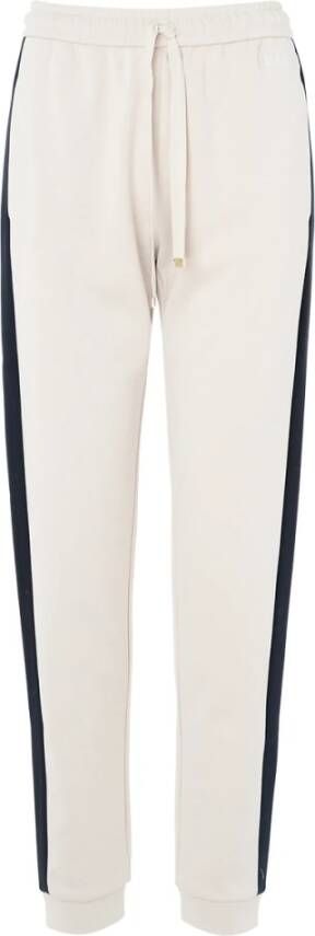 Max Mara Ecru Sportieve Broek met Geribbelde Manchetten Beige Dames