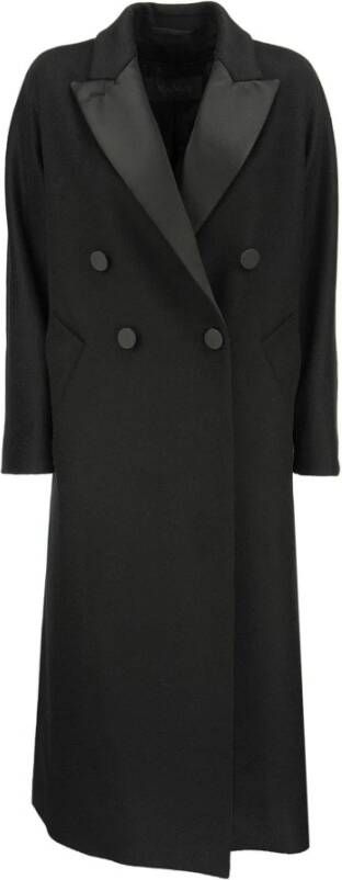 Max Mara Eenvoudige Knoopsluiting Jas Zwart Dames