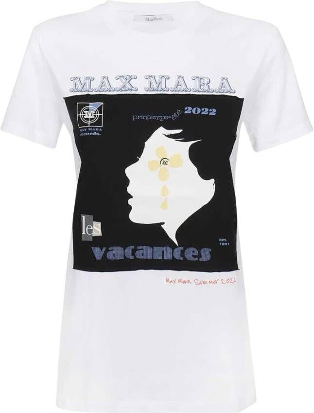 Max Mara Elegante Katoenen T-Shirt Stijl Mm13142 Wit Dames