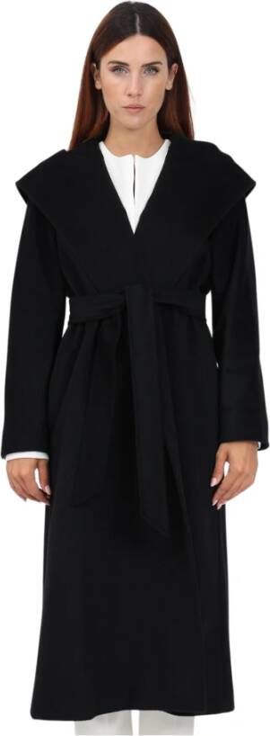 Max Mara Elegante Zwarte Wollen Jas Zwart Dames