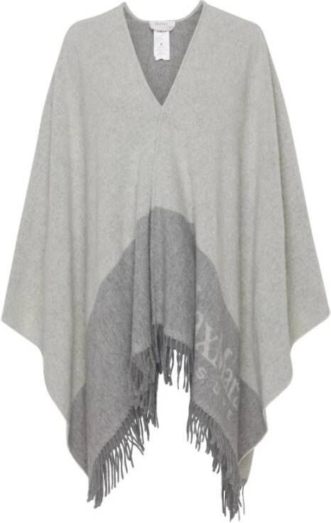 Max Mara Franje Contrast Maxi Jas voor Dames Grijs Dames