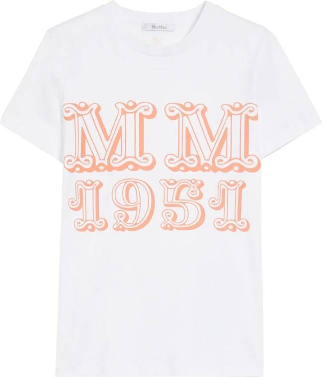 Max Mara Gepersonaliseerd T-shirt met ronde hals voor vrouwen White Dames
