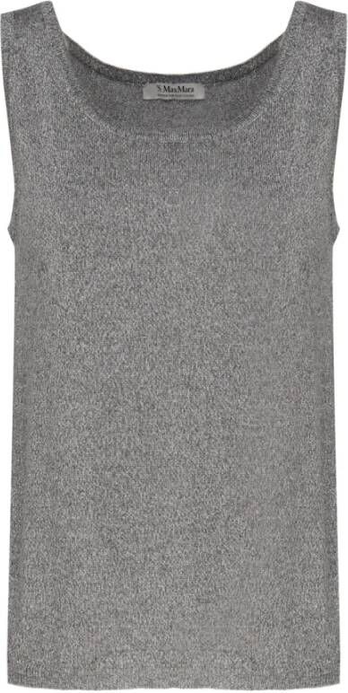 Max Mara Glamoureuze Mouwloze Top Grijs Dames