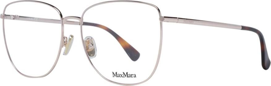 Max Mara Rose Gold Ronde Metalen Optische Frames Pink Dames