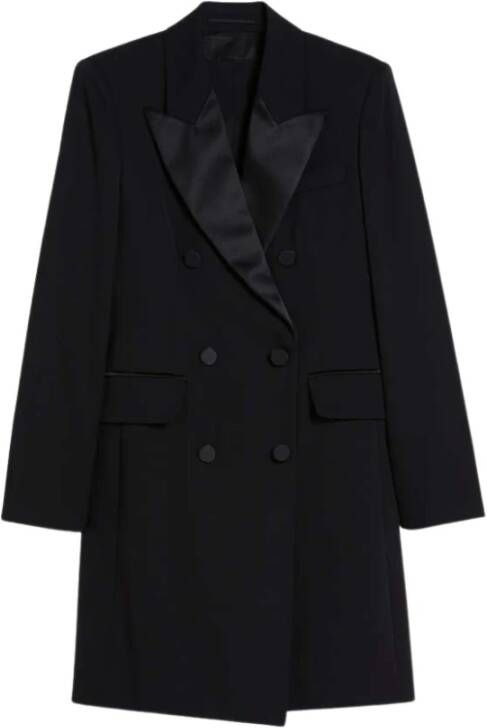Max Mara Granieten Hooggetailleerde Manteljurk Blauw Dames
