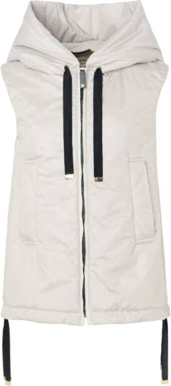 Max Mara Greengo Technische Stof Gewatteerd Vest Beige Dames