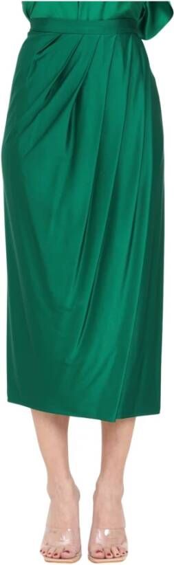 Max Mara Groene Geplooide Midi Jurk Groen Dames