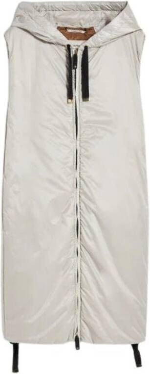 Max Mara Waterafstotend Technisch Stof Gilet White Dames
