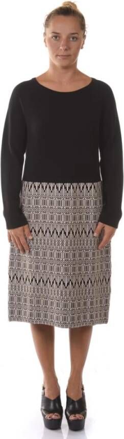 Max Mara Jurk Uitlopend Zwart Dames