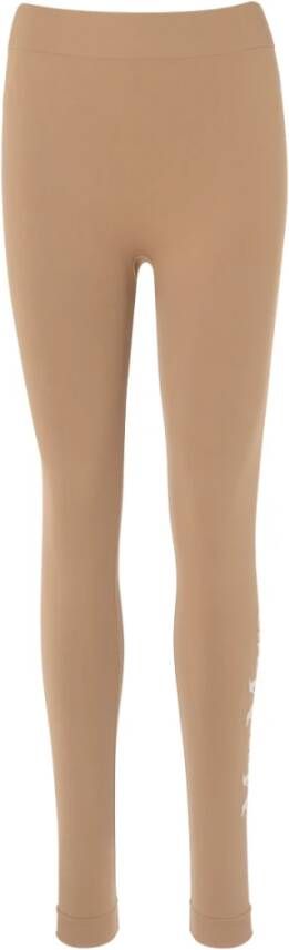 Max Mara Kameel Jacquard Logo Leggings Bruin Dames