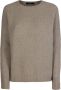 Max Mara Kameel Sweaters met Ronde Hals en Geribbelde Zoom Bruin Dames - Thumbnail 1