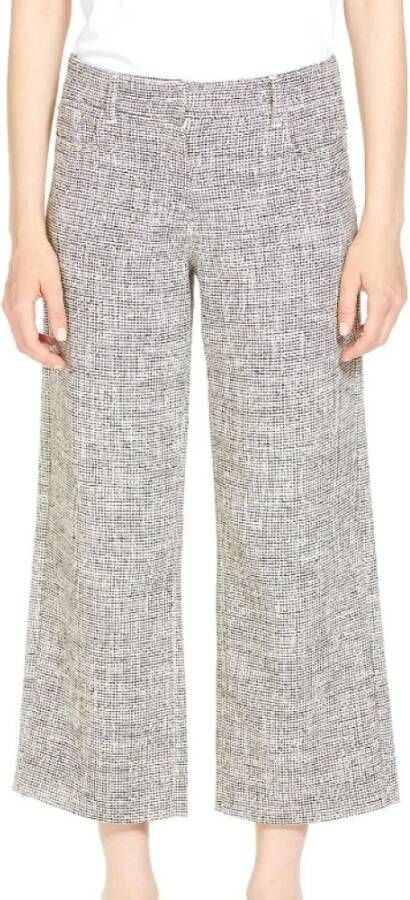 Max Mara Katoenmix Cropped Broek met Ritssluiting Grijs Dames