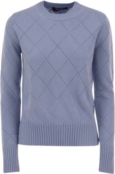 Max Mara Klassieke Ronde Hals Gebreide Trui Blauw Dames