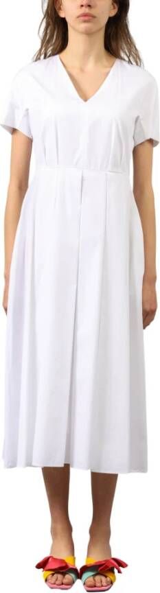 Max Mara Lange Jurk Agre Model Wit Dames