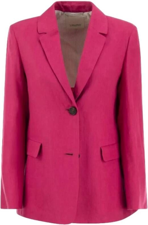 Max Mara Linnen Blazer Roze Dames