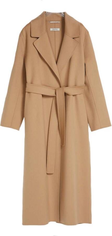 Max Mara Lirica Wollen Jas met Riem Beige Dames