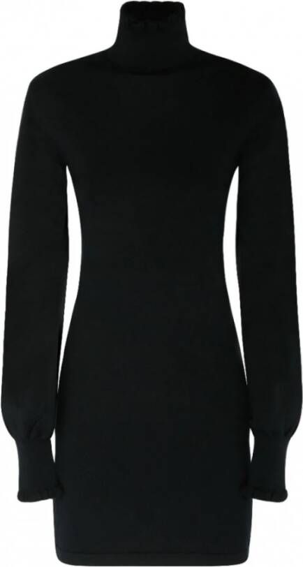 Max Mara Zwarte Leandro Wol Zijde Mini Jurk Black Dames