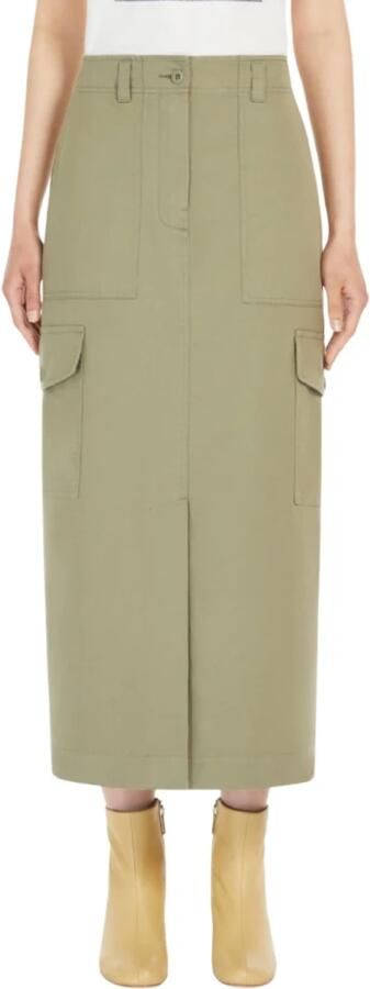 Max Mara Canvas Katoen Calais Rok Salie Green Dames - Foto 2
