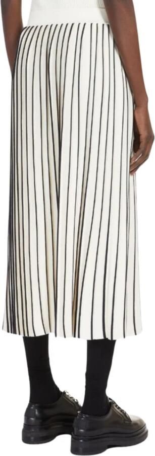 Max Mara Weekend Geplooide Viscose Stretch Midi Rok Beige Dames