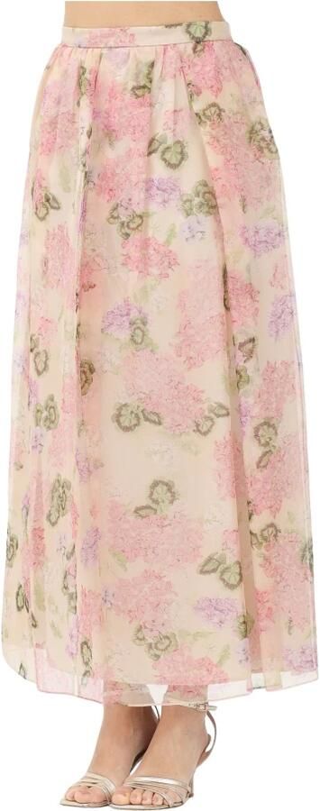 Max Mara Elegante Ivoor Bloemen Lange Rok Multicolor Dames - Foto 4