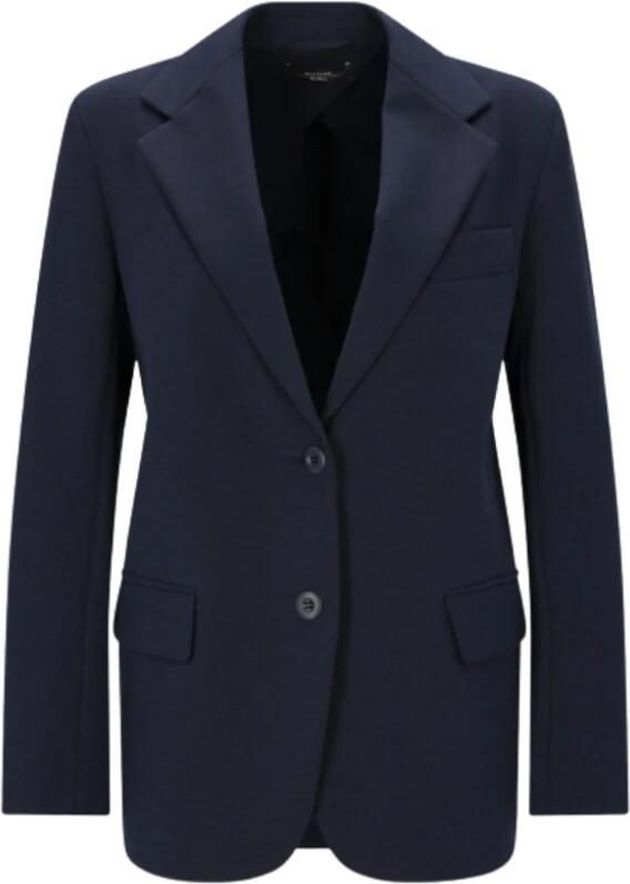 Max Mara Weekend Blauwe Jersey Blazer met Mannelijke Inspiratie Blue Dames