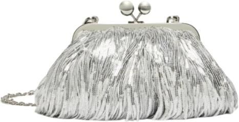 Max Mara Fringe Geborduurde Clutch Tas Gray Dames - Foto 5