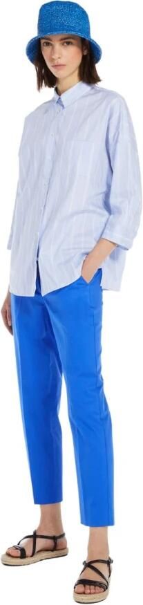 Max Mara Weekend Korte katoenen stretchbroek Blauw Dames - Foto 3