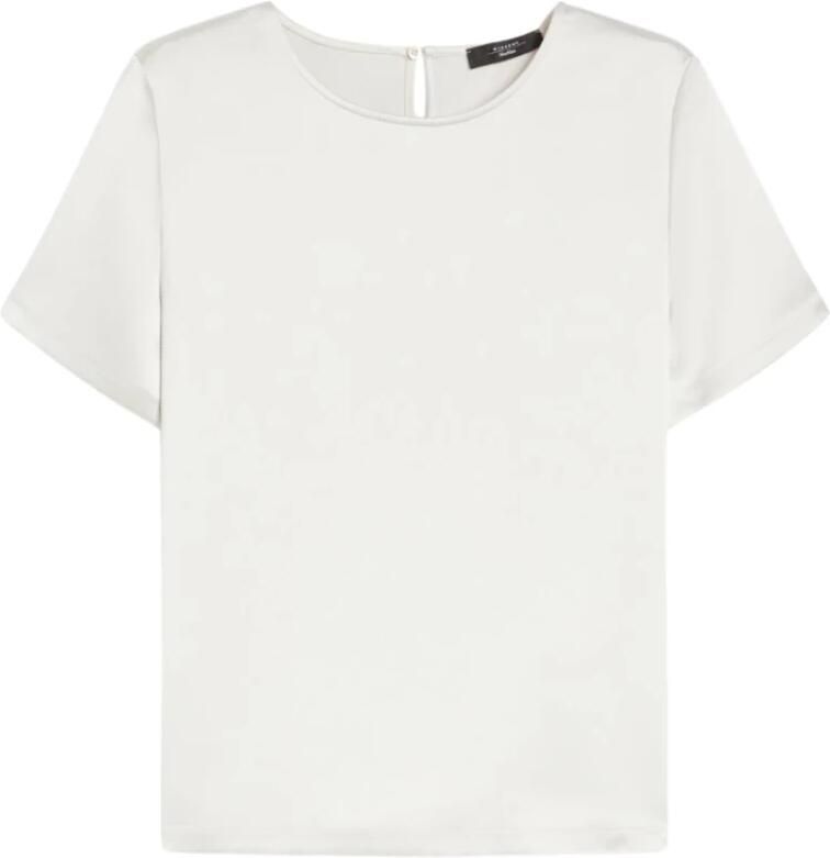 Max Mara Satijnen Effect Hamburg T-Shirt White Dames