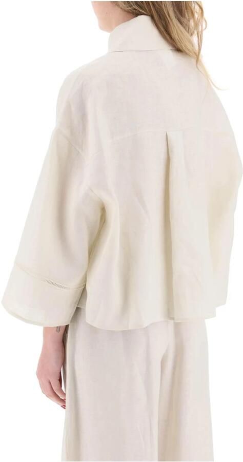 MaxMara Leisure Linnen blouse met platte kraag model 'ROBINIA' - Foto 2