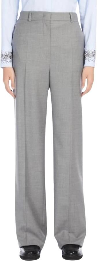 Max Mara Studio Straight fit stoffen broek van scheerwolmix