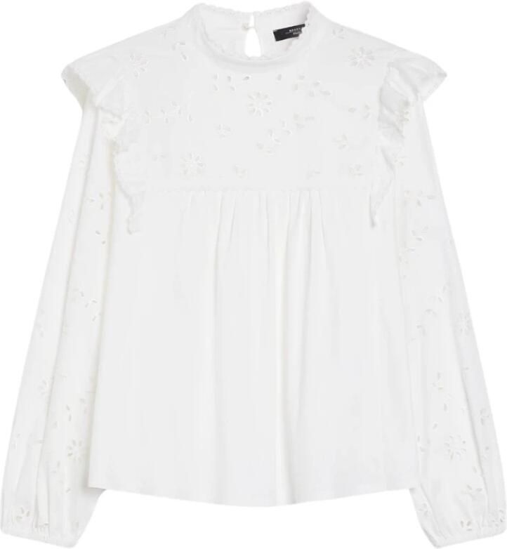 Max Mara Taddeo Katoenen Popeline Overhemd met Borduurwerk White Dames - Foto 3