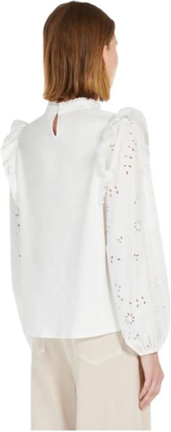 Max Mara Taddeo Katoenen Popeline Overhemd met Borduurwerk White Dames - Foto 2