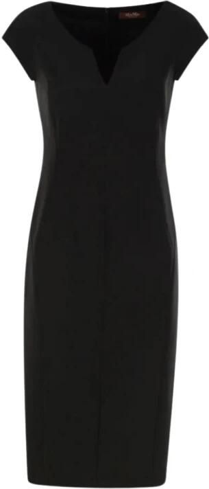 Max Mara Studio Knielange jurk met V-hals model 'VISBY'