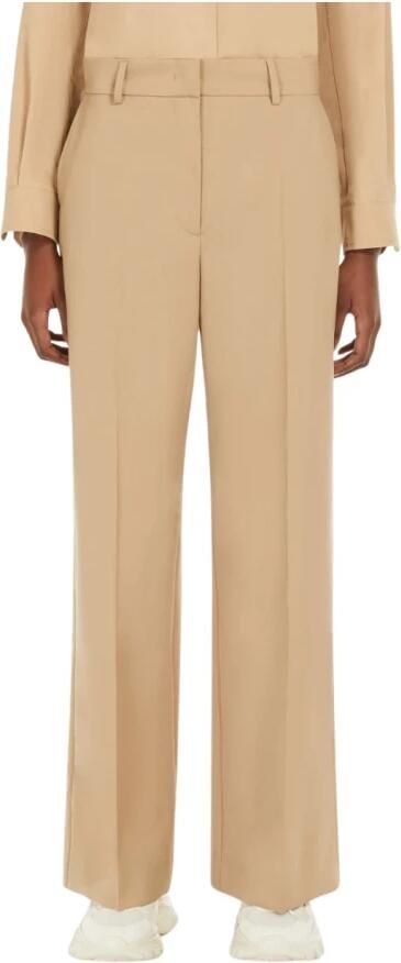 Weekend Max Mara Wide leg linnen broek met persplooien model 'MALIZIA' - Foto 3