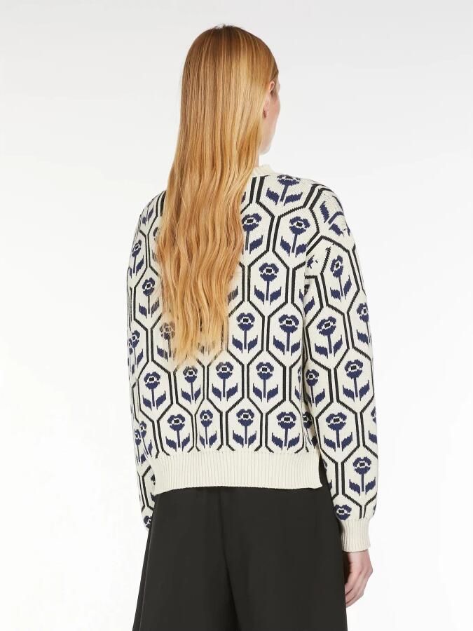 Max Mara Weekend Katoenen Diamant Bloemenpatroon Top Multicolor Dames