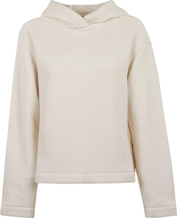 Max Mara Zachte katoenen hoodie met lange mouwen White Dames