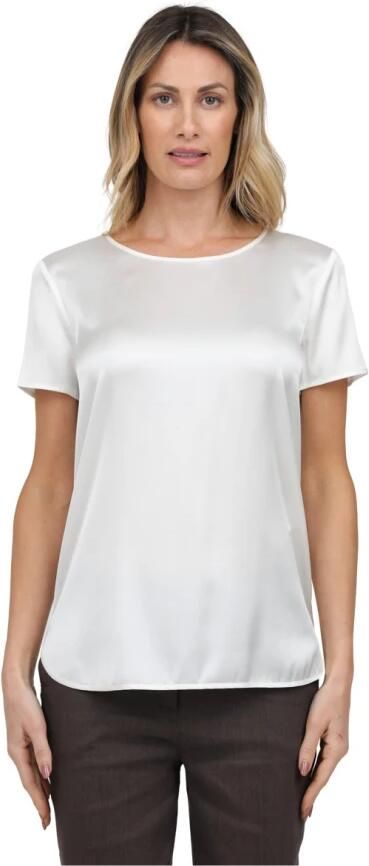 Max Mara Zijden Stretch T-shirt White Dames