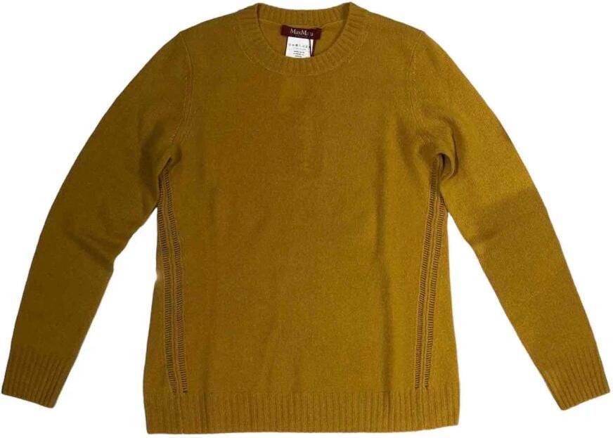 Max Mara Zuivere Cashmere Gebreide Trui Yellow Dames - Foto 3