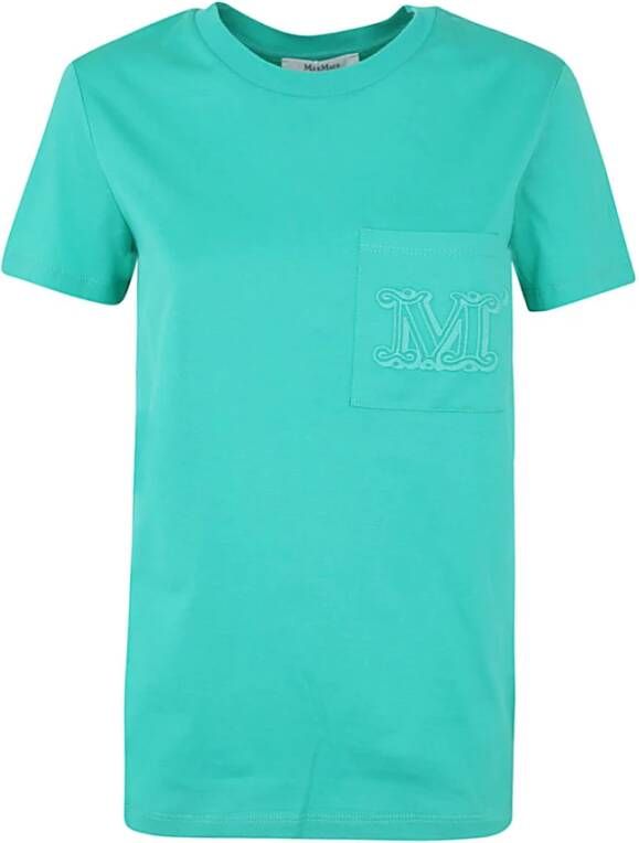 Max Mara Mintgroene T-Shirt met Zijzak Groen Dames