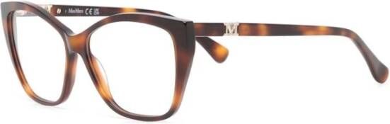 Max Mara Bruin Havana Optisch Montuur Stijlvol Ontwerp Brown Dames
