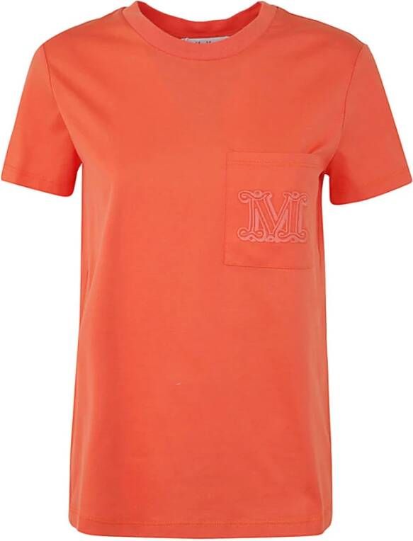 Max Mara Peach Side Pocket T-Shirt Oranje Dames