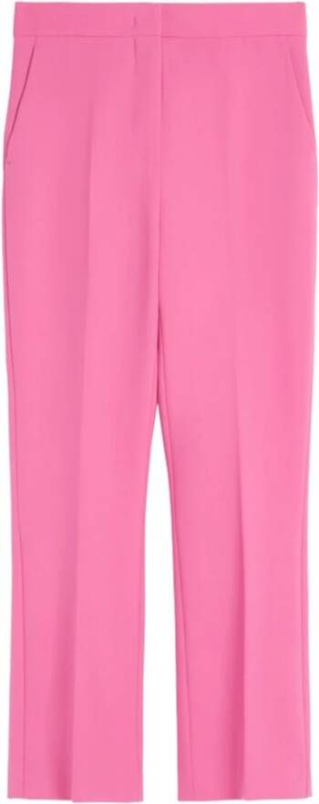 Max Mara Rechte Wollen Broek Roze Dames