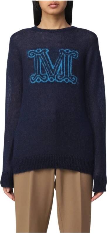 Max Mara Ronde hals gebreide kleding Blauw Dames