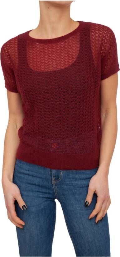 Max Mara Ronde hals gekweek Rood Dames