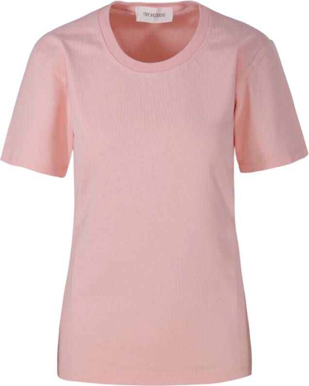 Max Mara Ronde hals korte mouw katoenen T-shirt rugzak Roze Dames